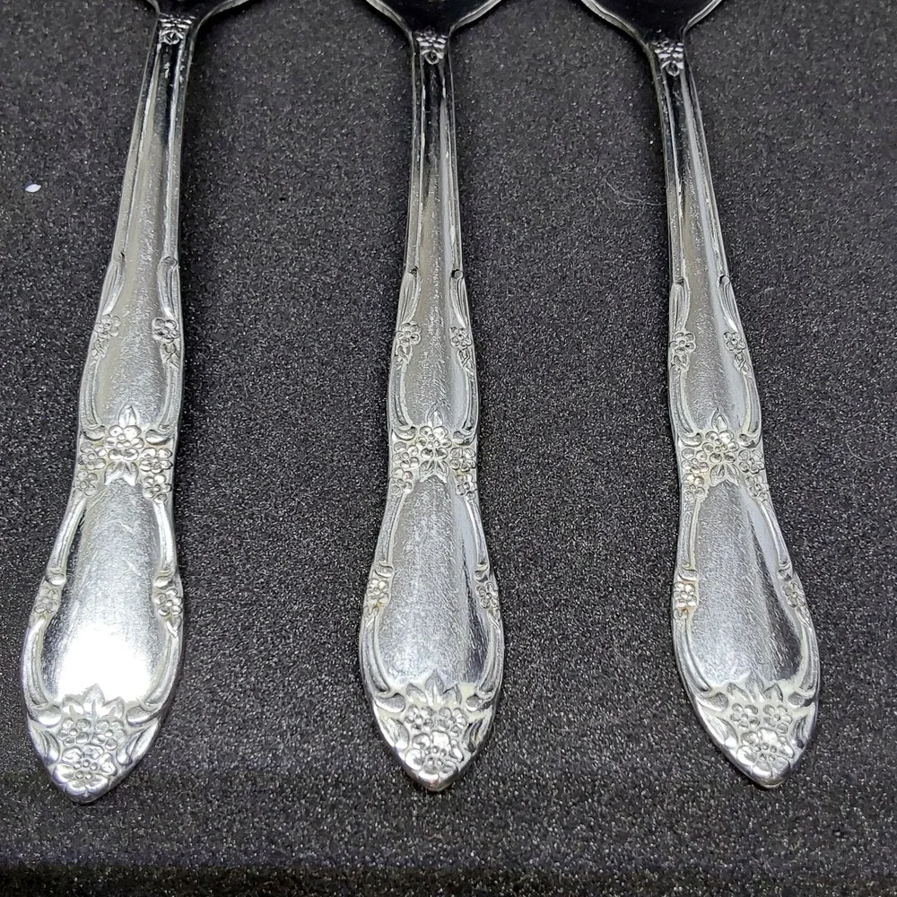 Wm A Rogers Oneida Fenway‎ Daydream Stainless Flatware Lot of 6 Soup Spoons